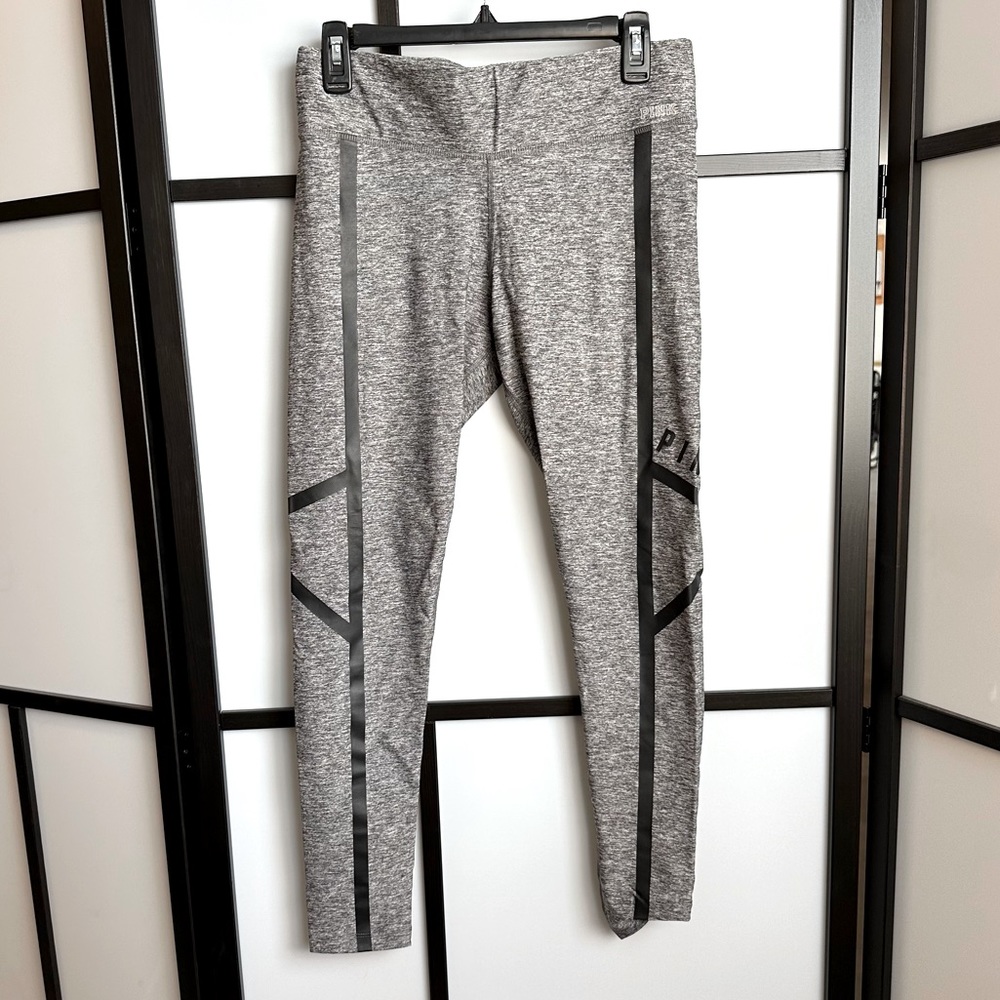 Victoria’s Secret Pink Ultimate Logo Heather Gray Active Leggings